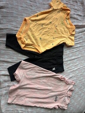 Hurley Light Pink and orange Baby Onesies